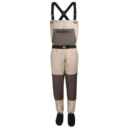 Breathable Chest Waders for Men & Women 3-Ply Nylon/PVC Waterproof Fishing Hunting Waders with Pockets and Neoprene Stocking for 4 Seasons Fly Fishing