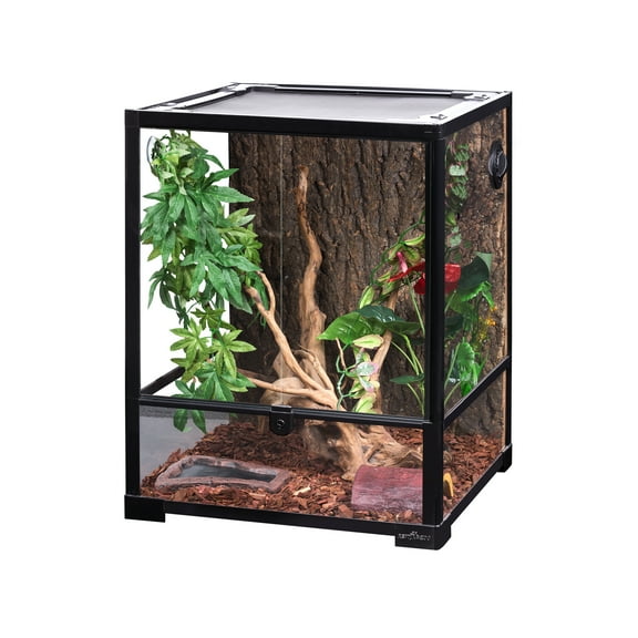 REPTIZOO Reptile Glass Terrarium with Double Hinge Door 18" x 18" x 23.6", Easy Assembly
