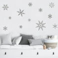 thumbnail image 3 of Large Snowflakes set of 12 Wall Decals Christmas and Holiday Decor Self Adhesive Window and Wall Stickers - Size: Range from 4"-12" - Color: Metallic SIlver, 3 of 5