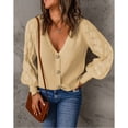 thumbnail image 1 of V Neck Button Down SweaterPolyester Fiber Button Down Sweater Pure Color Casual Comfort For Woman For Casual For Party ANGGREK Otros, 1 of 5