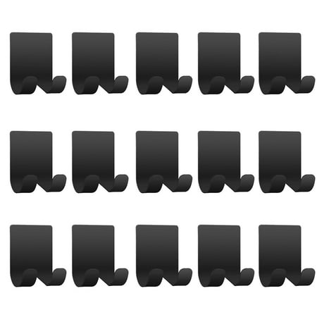 

Skycarper 15Pack Adhesive Hooks for Bathroom Razor Holder for Shower Bathroom Window Glass Loofah - Black