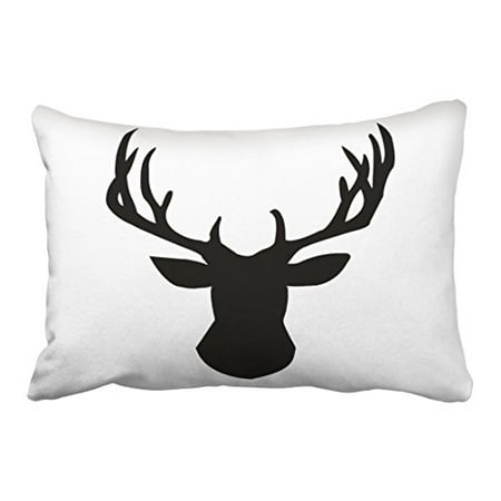 Winhome Black And White Deer Head Buck Design Silhouette Pattren