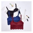 thumbnail image 3 of Sujetador push-up sin aros de acero con tirantes dobles para niñas, ropa interior con encaje de girasol, hermoso sujetador con espalda envuelta, tipo tubo, para mujeres, 3 of 5