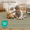 thumbnail image 4 of ODIKA 6'x9' Washable Area Rug Herringbone Vintage Distressed Farmhouse Striped Frame Door Border for Family Room, Living Room, Master Bedroom, Non-Slip, Easy Care, 4 of 7