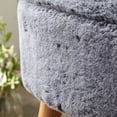 thumbnail image 6 of Home Soft Things Heavy Faux Fur Oval Ottoman - Black - 22" x 18" x 18", 6 of 6
