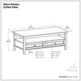 thumbnail image 4 of Warm Shaker Solid Wood 48 inch Wide Transitional Coffee Table in Light Golden Brown, 4 of 8