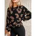 thumbnail image 4 of Cupshe Knitwear Animal-Leopard Sweater for Women Round Neck Banded Trim Casual Pullover Sweater, 4 of 5