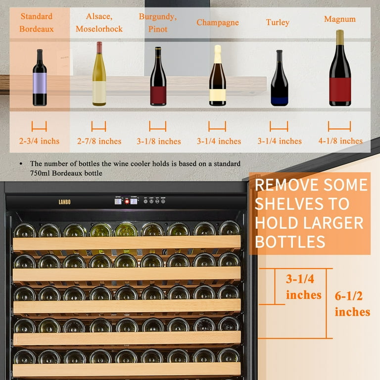 Lanbo 287 Bottle Dual Zone Wine Refrigerator - Large Capacity