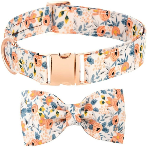 Collar perros valentín collar perros flores rosa suave algodón collar perros pequeño mediano grande, collar perros valentín con flores, collar de roseos para perros, collares para perros de