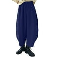thumbnail image 3 of Women's Corduroy Barrel Pants, High Waist Wide Leg Baggy Pants, Japanese Style Retro Loose Fit Lantern Pants for Casual Daily Wear, Street Fashion and Fall Winter Outfits Blue XXXXL, 3 of 6