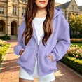 thumbnail image 5 of Ruyang Girls Oversized Hoodie Sweatshirt Double Zipper Long Sleeve Sweatshirt Jacket Kids Wind Resistant Coats 4-12 Years, 5 of 9
