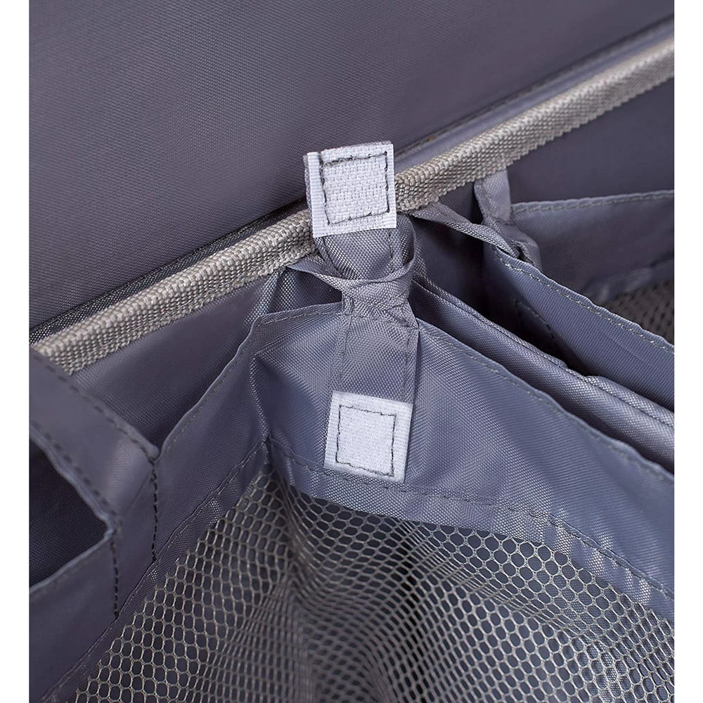 TEAFIRST Double Linen Laundry Hamper with Lid , Washing Clothes Storage Folding, for Home, Grey