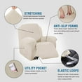 thumbnail image 2 of Super Stretch Recliner Couch Covers Chair Cover Form Fitted Non Slip Reclining Slipcovers for Standard Large Recliner, Soft Thick, 2 of 7