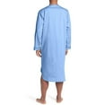 thumbnail image 2 of Men Loose V Neck Long Sleeve Nightgown Pajamas Comfy Cotton Sleepwear Top Shirt, 2 of 6