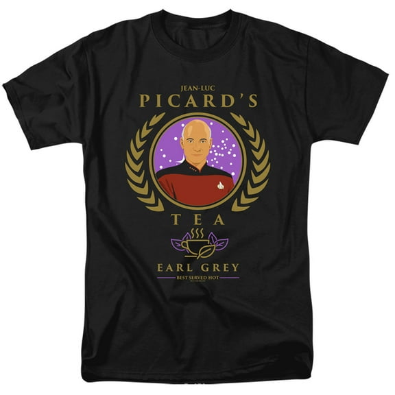 Star Trek The Next Generation Tea Earl Grey Hot Adult 18/1 T-Shirt Black