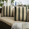 thumbnail image 2 of Set of 2 Black and Brown Sunbrella Berenson Tuxedo Indoor and Outdoor Throw Pillows, 18", 2 of 2