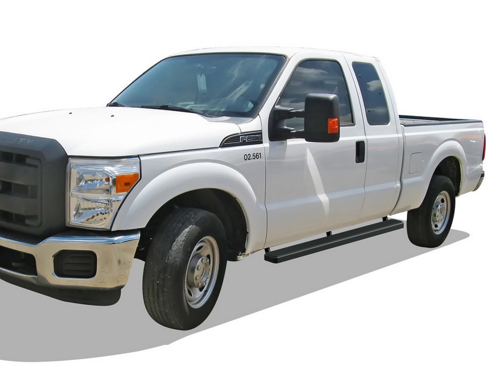 APS Running Boards 5-inch Black Compatible with Ford F250 F350 Super Duty 1999-2016 Super Cab Stainless Steel (Nerf Bars Side Steps Side Bars)