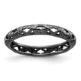 thumbnail image 4 of Auriga Fine Jewelry 925 Sterling Silver Black-plated Carved Ring for Women Size- 9, 4 of 6