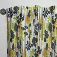 thumbnail image 3 of Designart 'Summer Meadow Pattern, Black silhouettes On White' Mid-Century Modern Curtain Panel, 3 of 5