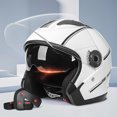 thumbnail image 4 of M Buder Casco De Motocicleta 3/4 Abierto Con Doble Visera Para Ciclomotor Cruiser Certificado De Seguridad Cascos De Moto Para Hombre Y Mujer Blanco Elegante Resistencia Superior, 4 of 9