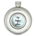 thumbnail image 1 of My Happy Place Round Stainless Steel 5oz Hip Drink Flask, 1 of 3