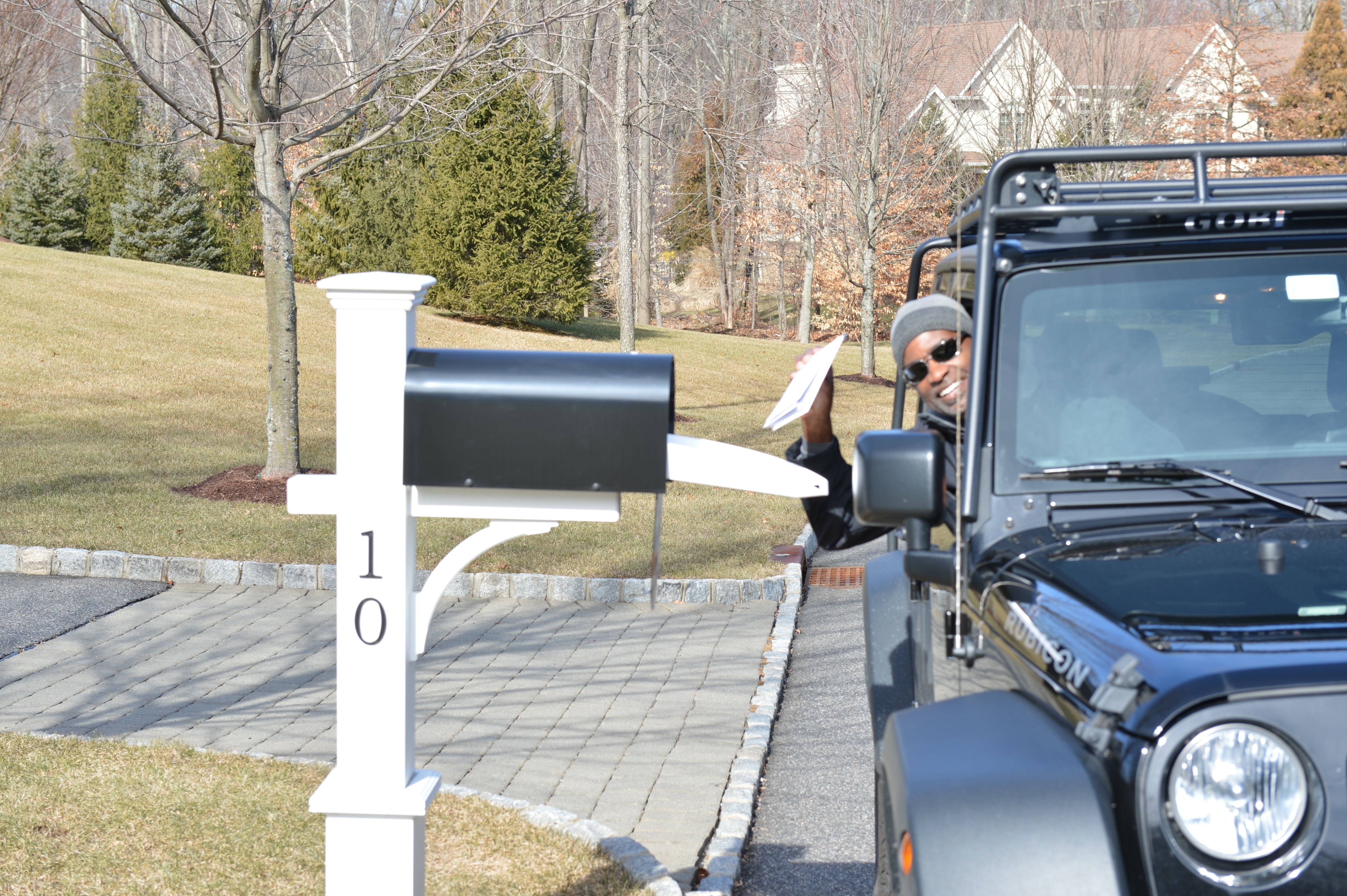 My Mail Crate Large Sliding Mailbox Tray, Keeps mail dry, Accessible from car or wheelchair