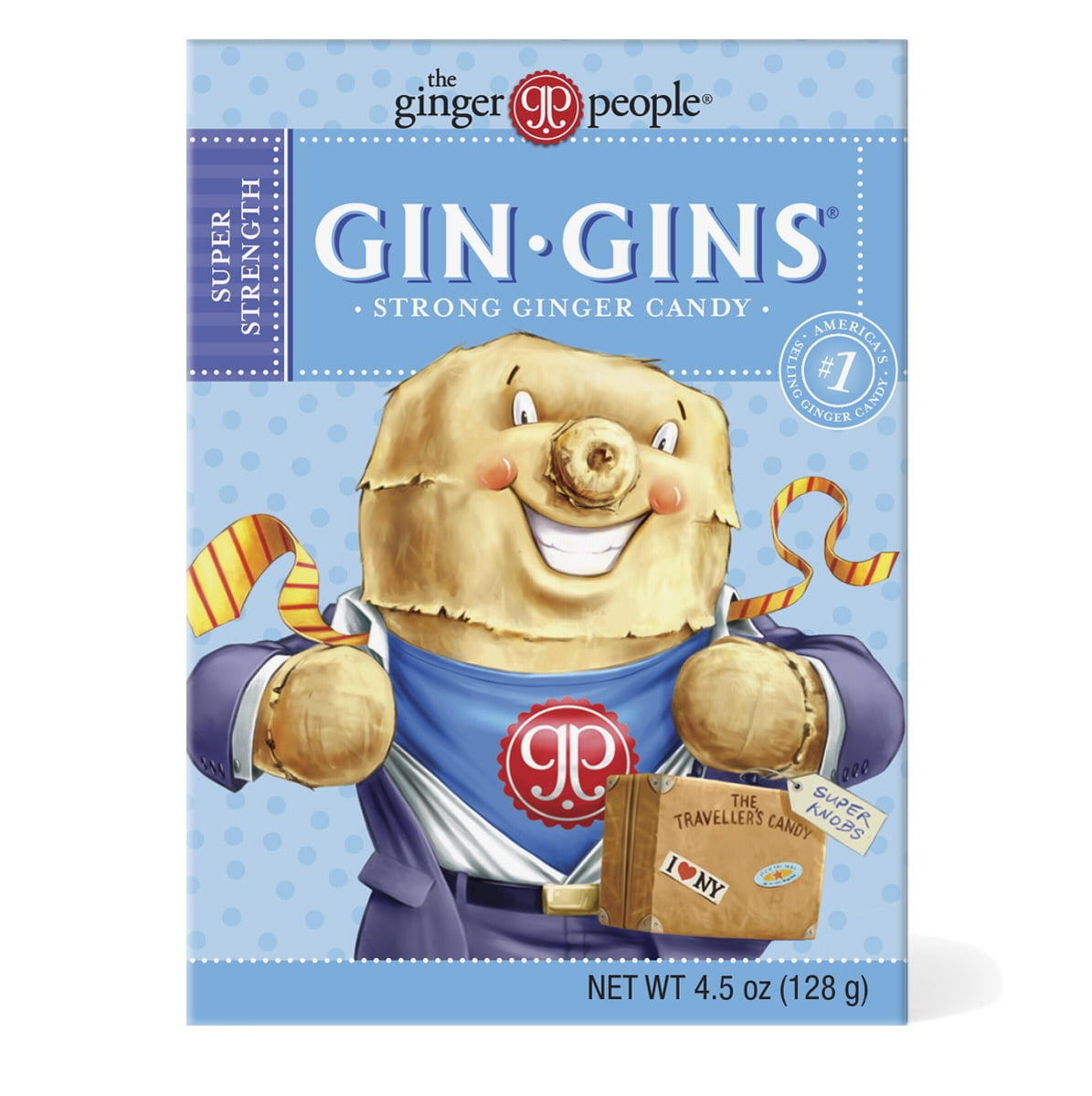 Gin Gins, Super Strength Ginger Candy, 4.5 Oz