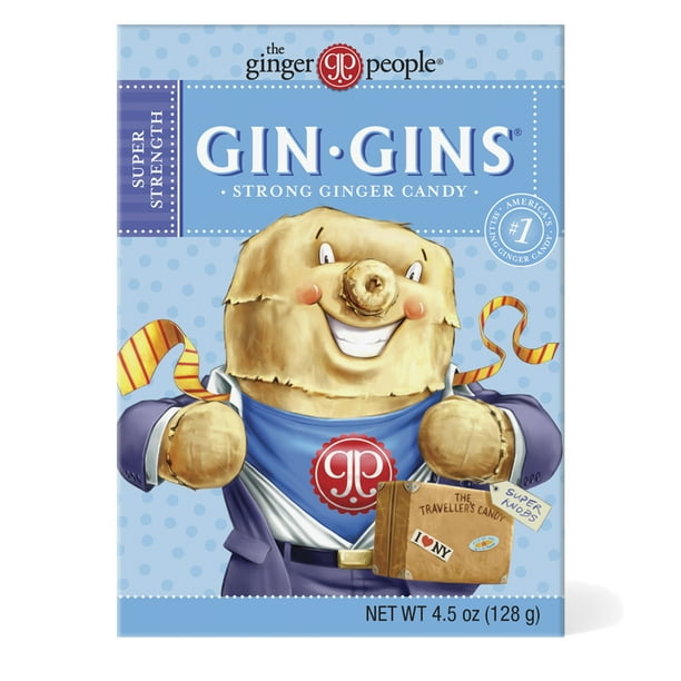 Gin Gins, Super Strength Ginger Candy, 4.5 Oz
