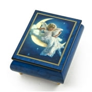 Enchanting Blue Ercolano Painted Music Box Titled "Moonbeam" by Brenda Burke - Under the Sea (The Little Mermaid) - SWISS