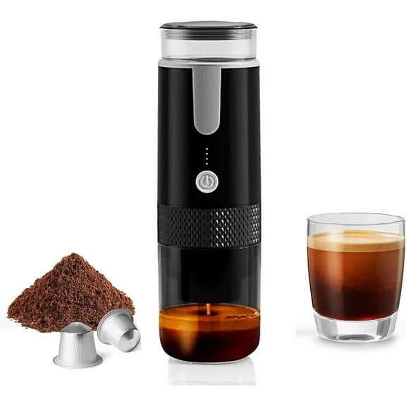 Portable Coffee Machine Compatible for K Cup Capsules & Ground Coffee Handheld Coffee Maker Manually Operated for Camping Hiking, Driving, Home and Office