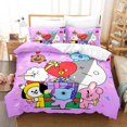 thumbnail image 1 of NS4 BTS BT21 2 En 1 Juego De Fundas De Edredón De Tamaño Individual Sábana De Cama Dormitorio Cómodo Lavable Funda De Almohada S, 1 of 4