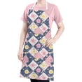 thumbnail image 5 of Pioneer Flower Floral Print Pattern Apron for Women and Men, Cotton Linen Waterproof with Pockets, Adjustable, 33x27 Inch for Kitchen, Gardening, BBQ, Salon, 5 of 6