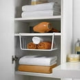 thumbnail image 4 of Chainplus 2 Pack Under Shelf Wire Basket Hanging Storage Baskets, Under Cabinet Add-on Storage Racks Slide-in Baskets Organizer for Kitchen Pantry Desk Bookshelf - White, 4 of 4