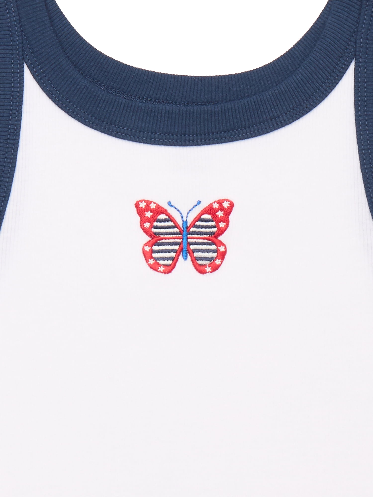 Way to Celebrate! Girls Americana Butterfly Tank Top, Sizes 4-18