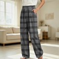 thumbnail image 4 of HAOTAGS Kids Plaid Pants (4-16) Elastic Waist Stright Leg Loungewear Pants with Pockets Gray Size 11, 4 of 7