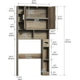thumbnail image 2 of Timagebreze Farmhouse Over-Toilet Cabinet with 2 Barn Doors, 10 Adjustable Shelves & Tissue Holder,Bathroom Storage,Grey, 2 of 7