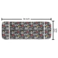 thumbnail image 2 of Modern Microwave Oven Cover, Owl Crown and Books Vermilion Boots Feather Teacup Modern Doodle Pattern, Water Resistant Organizer with Pockets for Kitchen, 36" x 12", Charcoal Grey Yellow, by Ambesonne, 2 of 4