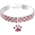 thumbnail image 1 of Collar para mascotas SBSGV con diamantes, ajustable, con diamantes de cristal elásticos, colgante de garra de corazón, ideal para bodas, gatos y perros, collar para mascotas pequeñas, joyería, 1 of 1