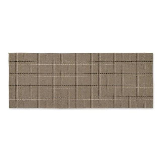 Design Imports CAMZ12735 2 ft. 3 in. x 6 ft. Recycled Yarn Floor Runner Rug, Stone Variegated Plaid