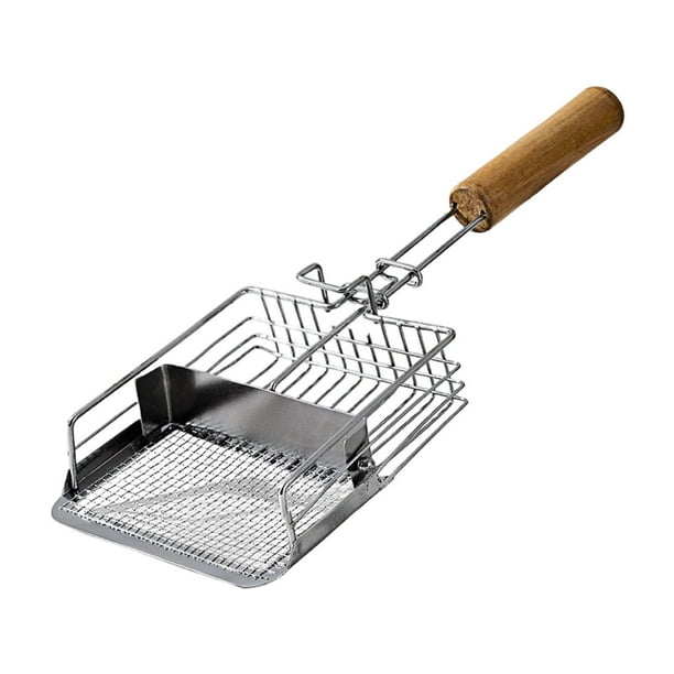 Pala de metal para arena de gatos, herramienta de limpieza para mascotas, bacinilla portátil de metal para gatos, rápida para gatos Mango de madera