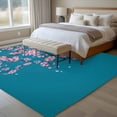 thumbnail image 4 of Spring Floral Area Rugs 5'x7', Small Throw Rugs for Laundry Room Playroom, Watercolor Pink Cherry Blossom Branches Blue Indoor Outdoor Rug Non-Slip Low Pile Carpet Runner Reversible Floor Mats, 4 of 8