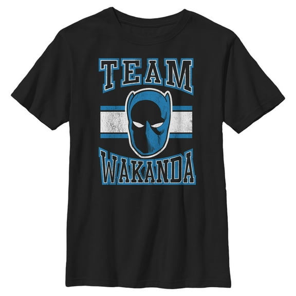 Boy's Marvel Black Panther Team Wakanda  Graphic Tee Black Large