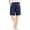 Navy, variant on Women's Straight-Leg Cotton Linen Shorts - Button Closure with Functional Pockets, No Zipper Slim Fit Casual Summer Capri Shorts,Navy 2XL