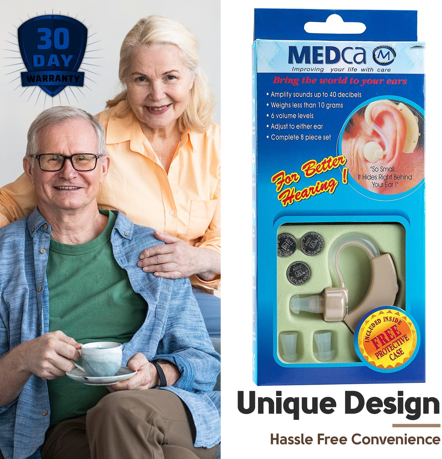 MEDca Mini Discreet Personal Sound Amplifier, Multicolor, 1 Pack