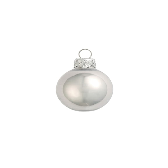 Whitehurst Pearl Finish Glass Ball Christmas Ornament 1.5" (180mm) - Silver - 7ct