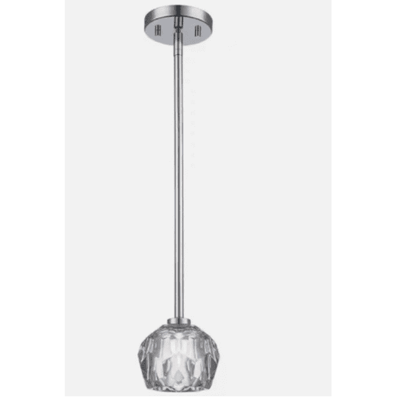 Trans Globe 1-Light Pendant Light, Brushed Nickel Finish with Clear Glass Globe, G9 Base, Dimmable