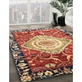 thumbnail image 2 of Ahgly Company Indoor Square Abstract Fire Brick Red Persian Area Rugs, 4' Square, 2 of 6