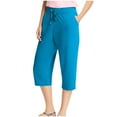 thumbnail image 6 of Capris for Women Womens Plus Size Capris Casual Solid Drawstring Elastic Waist Capri Pants Summer Breathable Loose Wide Leg Cropped Trousers with Pocket, 6 of 6