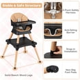 thumbnail image 2 of Costway 9-in-1 Kids Table & Chair Set with Solid Wood Legs, Removable Dishwasher-Safe Tray Coffee + Black, 2 of 6