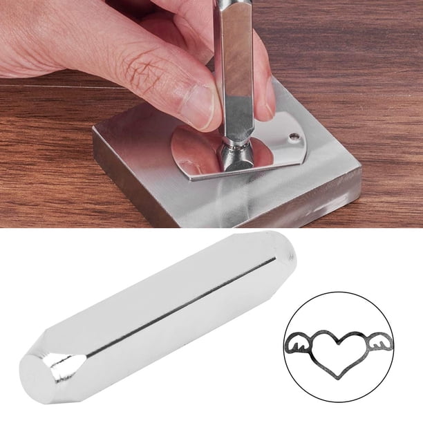 Herramienta de estampación de punzón, 6 mm, 1/4 pulg., acero al carbono, punzón de metal, patrón de estampación de cuero, rendimiento sólido